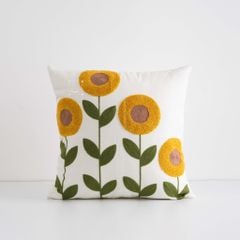 Vỏ Gối Tựa Lưng Sofa Vuông Thêu Hoa Cỏ Thiên Nhiên