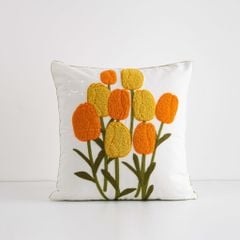 Vỏ Gối Tựa Lưng Sofa Vuông Thêu Hoa Cỏ Thiên Nhiên