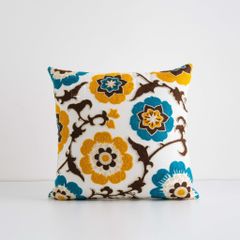 Vỏ Gối Tựa Lưng Sofa Vuông Thêu Hoa Cỏ Thiên Nhiên