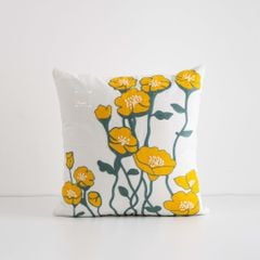 Vỏ Gối Tựa Lưng Sofa Vuông Thêu Hoa Cỏ Thiên Nhiên