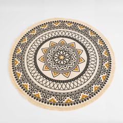 Thảm Canvas Tròn Tua Rua Scadivian Thổ Cẩm