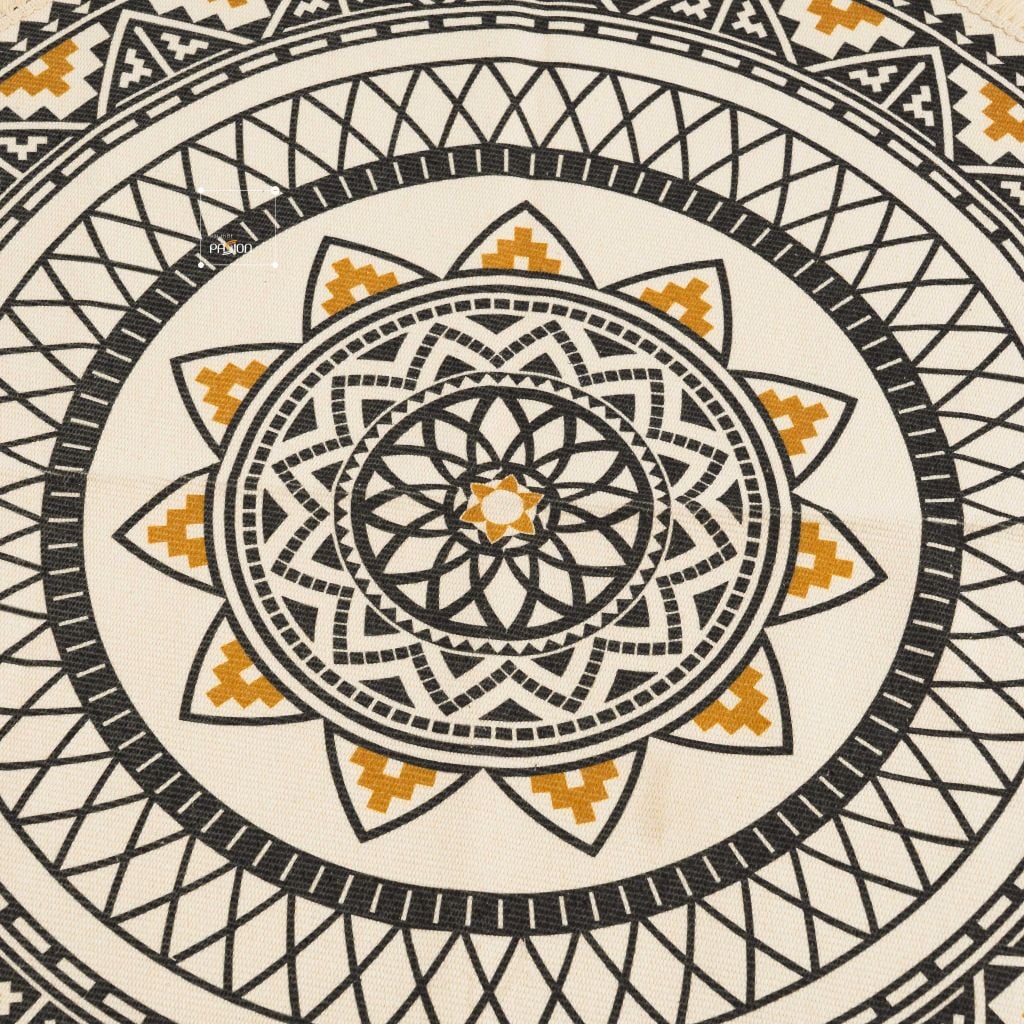 Thảm Canvas Tròn Tua Rua Scadivian Thổ Cẩm