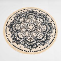 Thảm Canvas Tròn Tua Rua Scadivian Thổ Cẩm