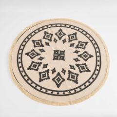 Thảm Canvas Tròn Tua Rua Scadivian Thổ Cẩm