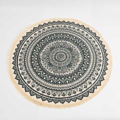 Thảm Canvas Tròn Tua Rua Scadivian Thổ Cẩm