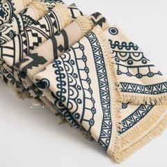 Thảm Canvas Tròn Tua Rua Scadivian Thổ Cẩm