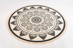 Thảm Tròn Canvas Bohemian Trang Trí