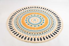 Thảm Tròn Canvas Bohemian Trang Trí