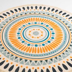 Thảm Tròn Canvas Bohemian Trang Trí