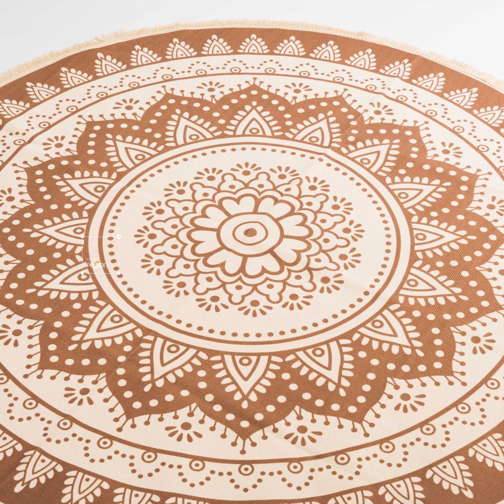 Thảm Tròn Canvas Bohemian Trang Trí