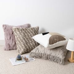 Vỏ Gối Tựa Lưng Sofa Cao Cấp Tông Nâu Tím Sang Trọng