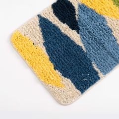 Thảm Chùi Chân Cotton Len Phối Màu Xanh Vàng