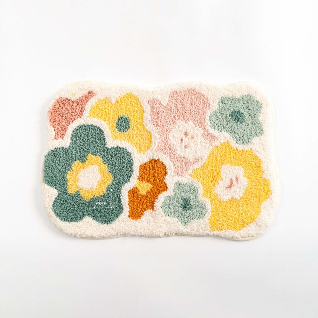 Thảm Lau Chân Bông Hoa Thấm Hút Nước