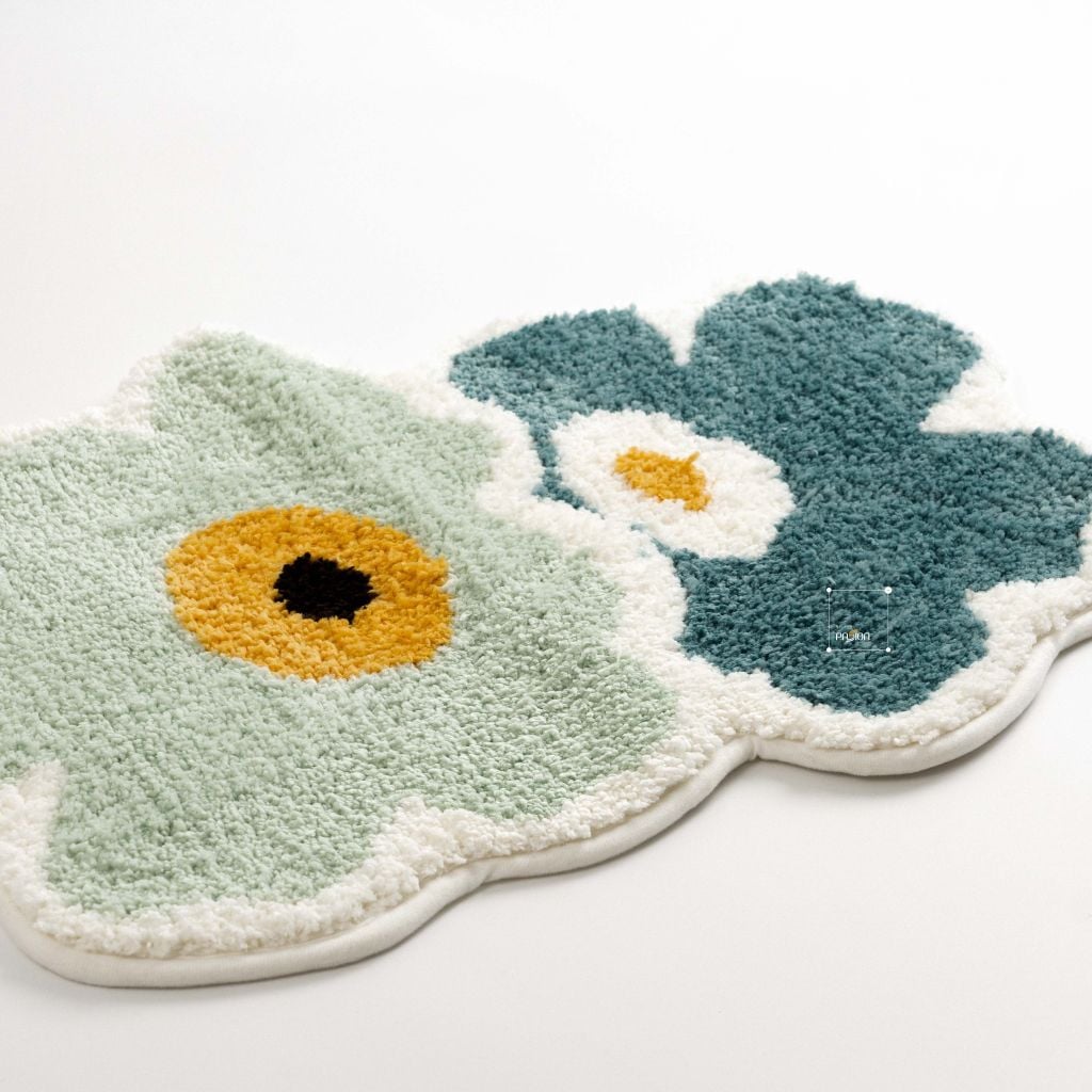 Thảm Lau Chân Bông Hoa Thấm Hút Nước