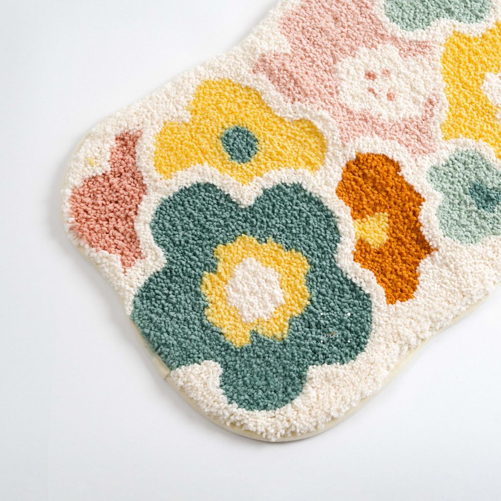 Thảm Lau Chân Bông Hoa Thấm Hút Nước