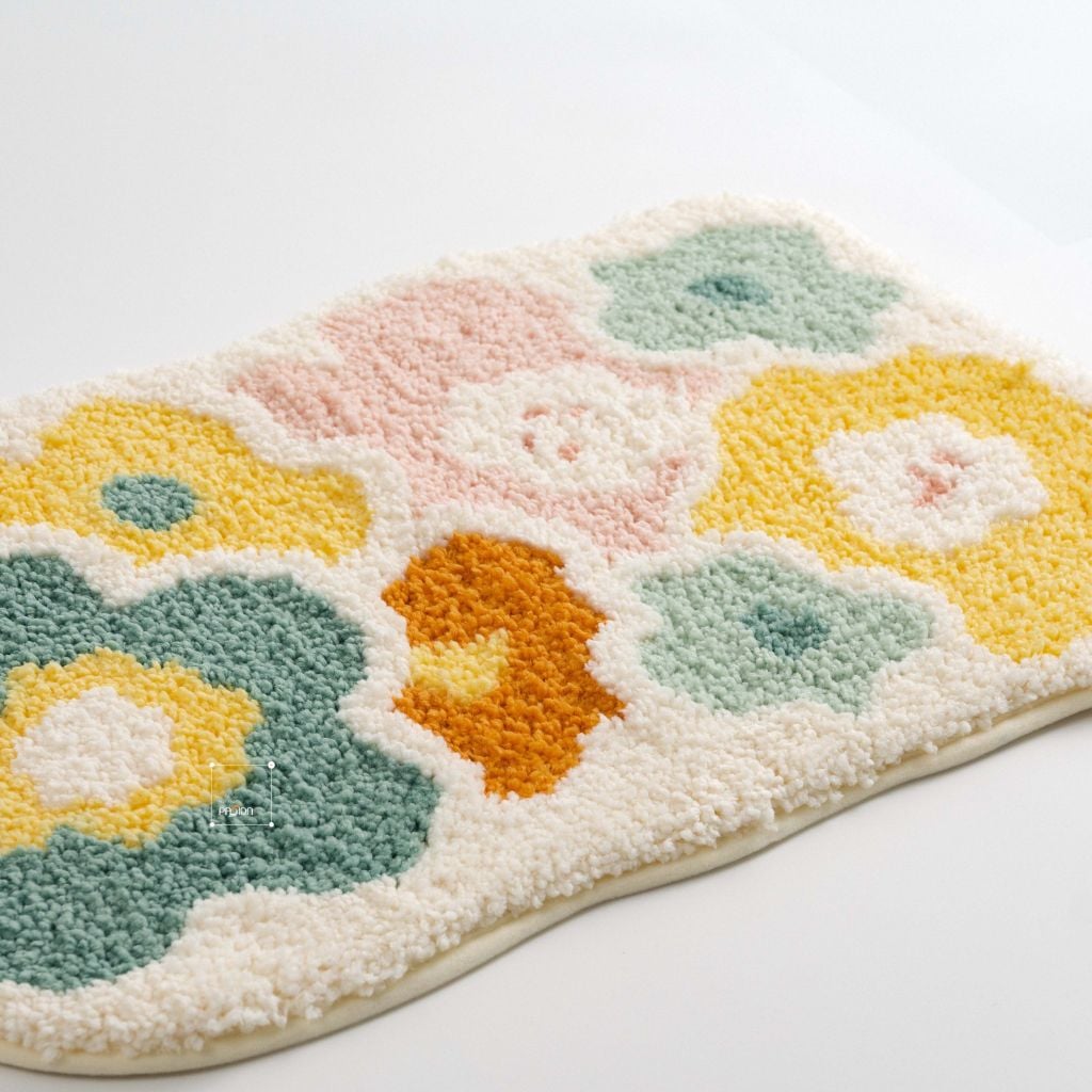 Thảm Lau Chân Bông Hoa Thấm Hút Nước