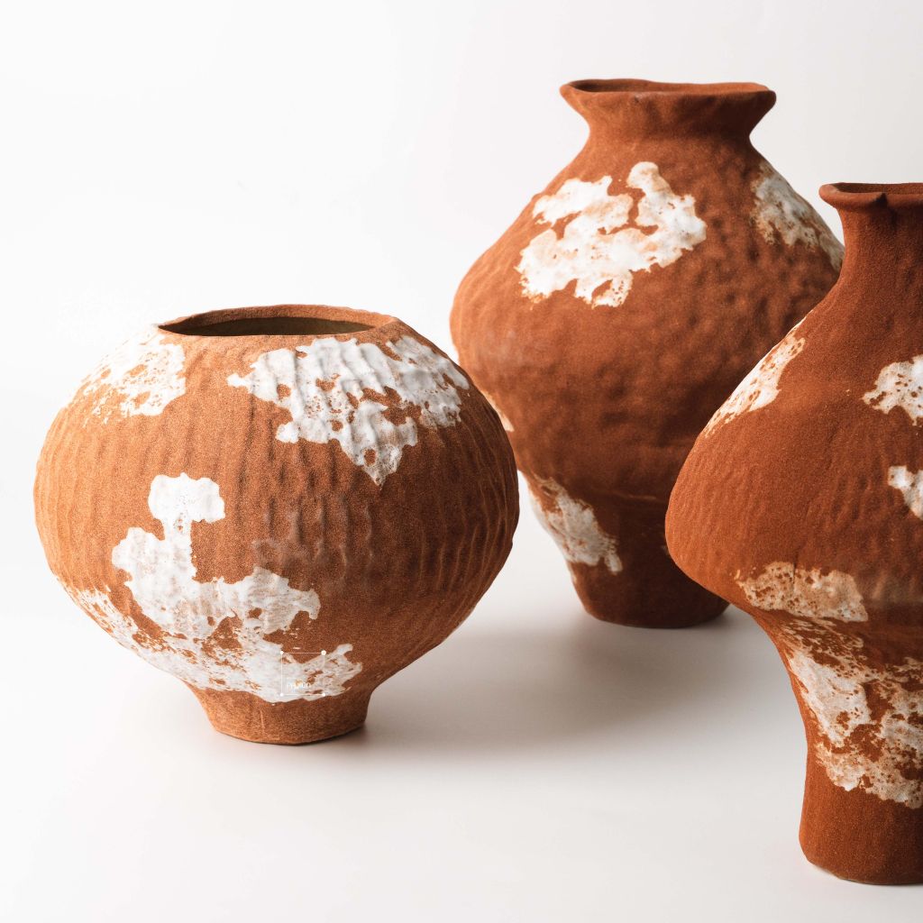 Bình Hoa Wabi Sabi Phong Cách Đá Retro Nghệ Thuật