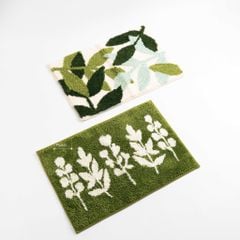 Thảm Lau Chân Thảm Ra Vào Cửa Cotton Len Lá Xanh