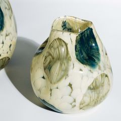 Bình Hoa Thủy Tinh Kết Cấu Lưới Xanh Lam Sang Trọng