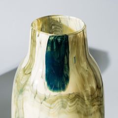 Bình Hoa Thủy Tinh Kết Cấu Lưới Xanh Lam Sang Trọng