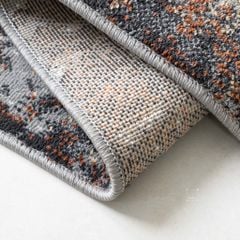 Thảm Trải Sàn Lông Ngắn Vệt Sáng Xoáy Tròn Vintage