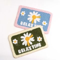 Thảm Lau Chân Cotton Len Dày Hình Bông Hoa Relax In Nổi