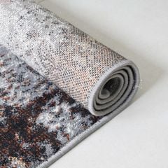 Thảm Trải Sàn Lông Ngắn Vệt Sáng Xoáy Tròn Vintage