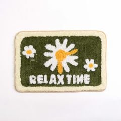 Thảm Lau Chân Cotton Len Dày Hình Bông Hoa Relax In Nổi
