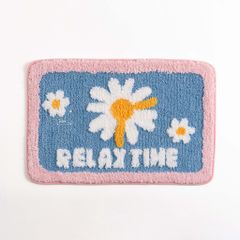 Thảm Lau Chân Cotton Len Dày Hình Bông Hoa Relax In Nổi