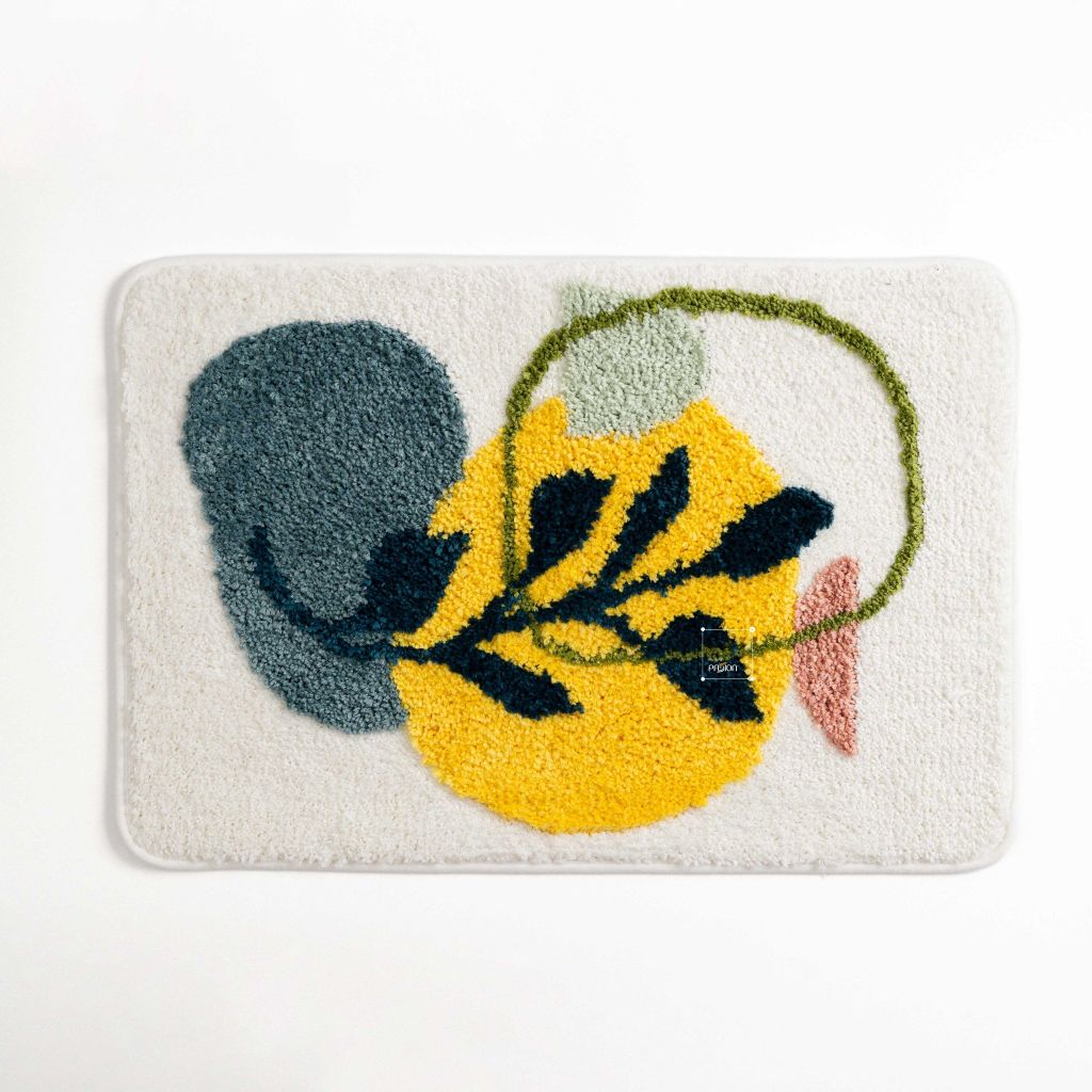 Thảm Lau Chân Chống Trượt Trang Trí Nhà Cửa Họa Tiết Hoa Lá