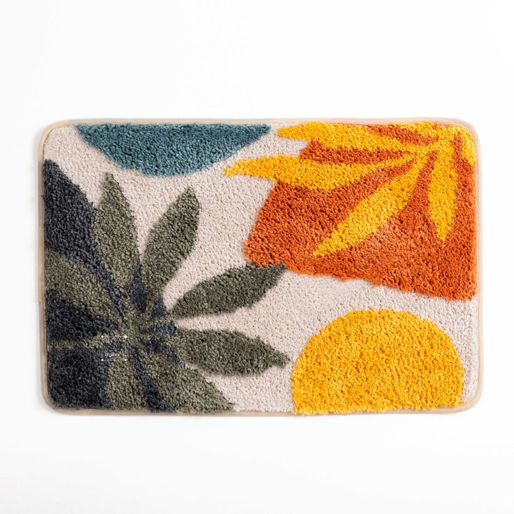 Thảm Lau Chân Chống Trượt Trang Trí Nhà Cửa Họa Tiết Hoa Lá