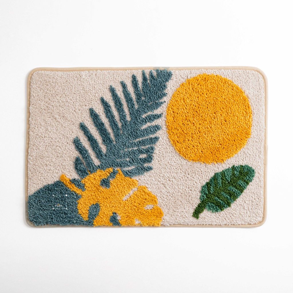 Thảm Lau Chân Chống Trượt Trang Trí Nhà Cửa Họa Tiết Hoa Lá