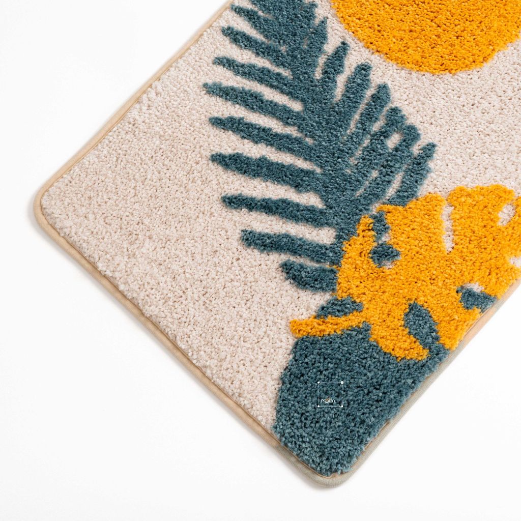 Thảm Lau Chân Chống Trượt Trang Trí Nhà Cửa Họa Tiết Hoa Lá