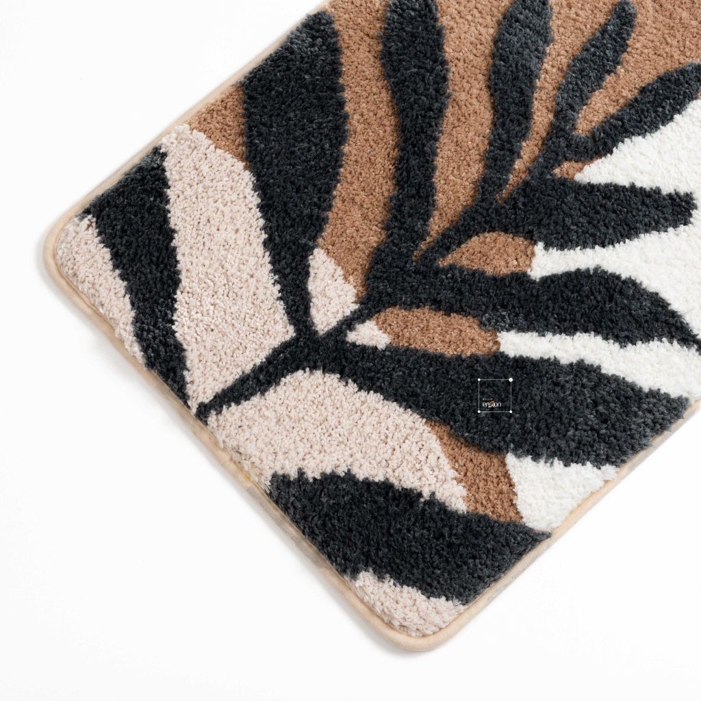 Thảm Lau Chân Chống Trượt Trang Trí Nhà Cửa Họa Tiết Hoa Lá