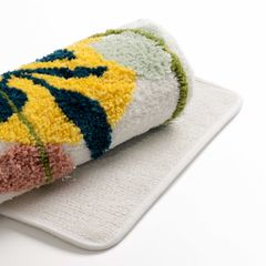 Thảm Lau Chân Chống Trượt Trang Trí Nhà Cửa Họa Tiết Hoa Lá