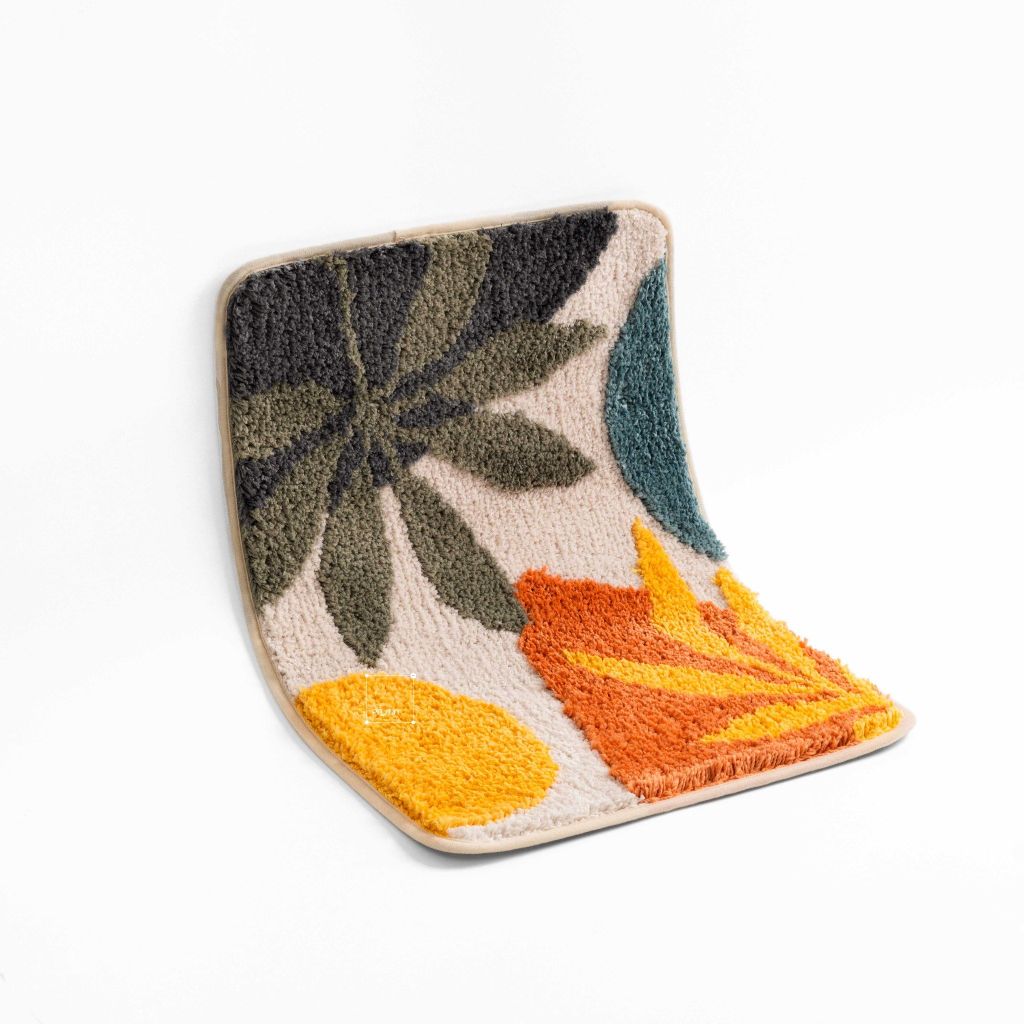 Thảm Lau Chân Chống Trượt Trang Trí Nhà Cửa Họa Tiết Hoa Lá