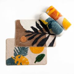 Thảm Lau Chân Chống Trượt Trang Trí Nhà Cửa Họa Tiết Hoa Lá