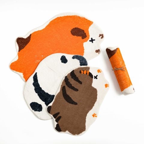 Thảm Lau Chân Hình Thú Lười Sợi Len Siêu Thấm Cute