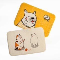 Thảm Lau Chân Cotton Len Cừu Hoạt Hình