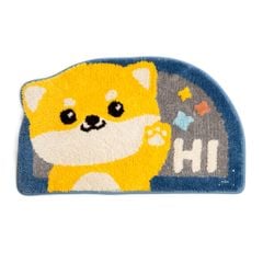 Thảm Lau Chân Sợi Len Ra Vào Cửa Bán Nguyệt Mặt Gấu