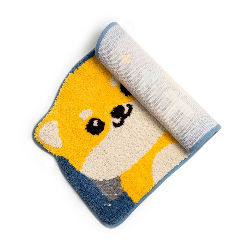 Thảm Lau Chân Sợi Len Ra Vào Cửa Bán Nguyệt Mặt Gấu