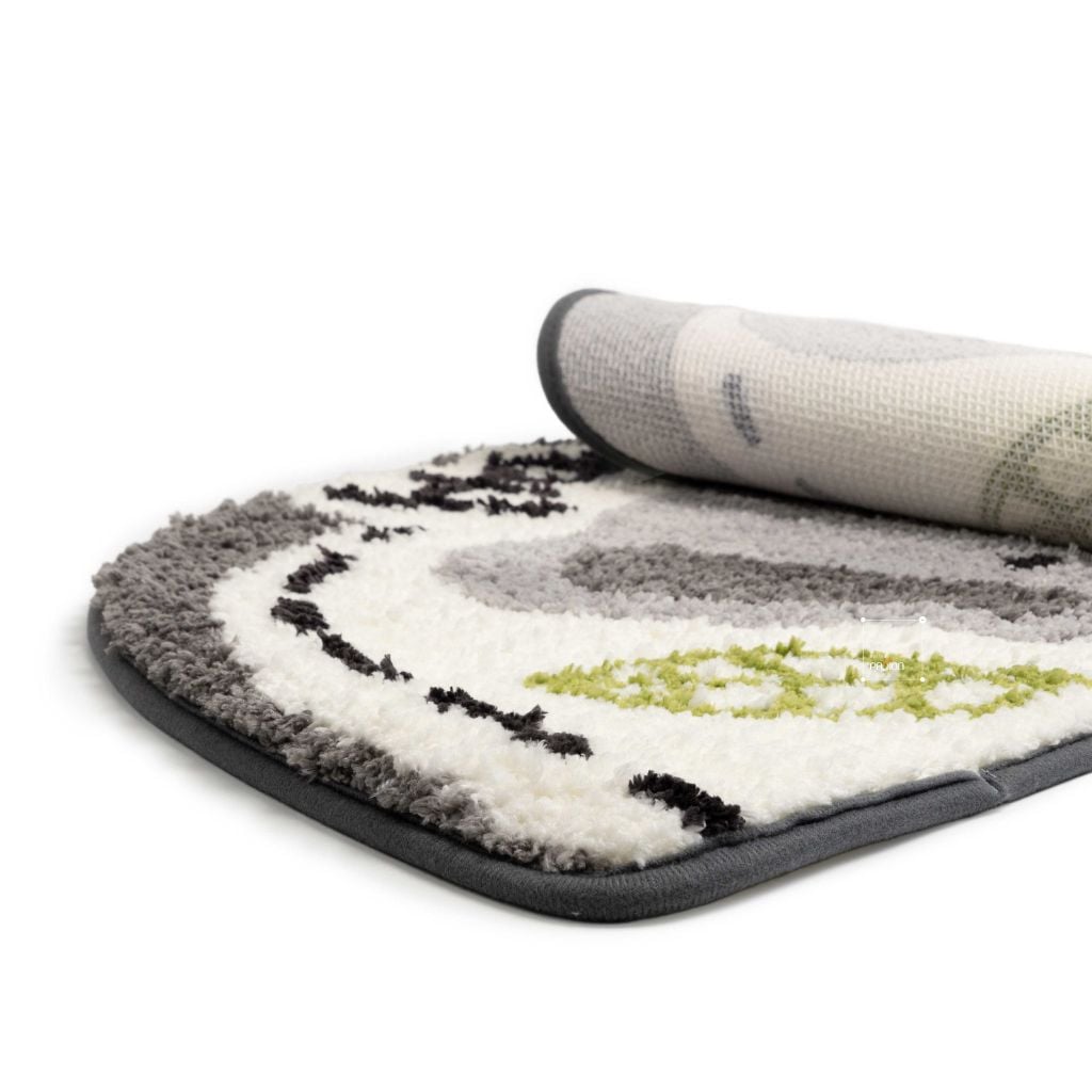 Thảm Lau Chân Sợi Len Ra Vào Cửa Bán Nguyệt Mặt Gấu