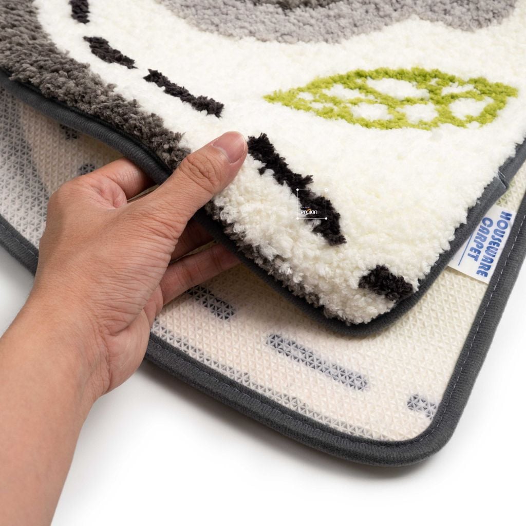 Thảm Lau Chân Sợi Len Ra Vào Cửa Bán Nguyệt Mặt Gấu