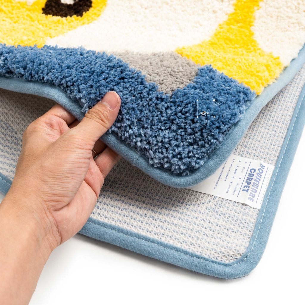 Thảm Lau Chân Sợi Len Ra Vào Cửa Bán Nguyệt Mặt Gấu