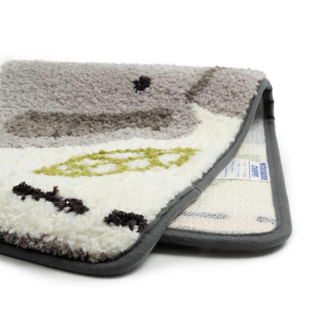 Thảm Lau Chân Sợi Len Ra Vào Cửa Bán Nguyệt Mặt Gấu