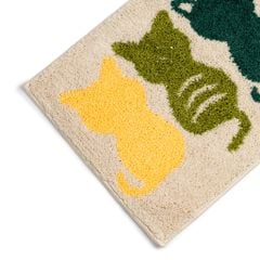 Thảm Lau Chân Cotton Len Sợi Siêu Thấm Hình Mèo Ovan