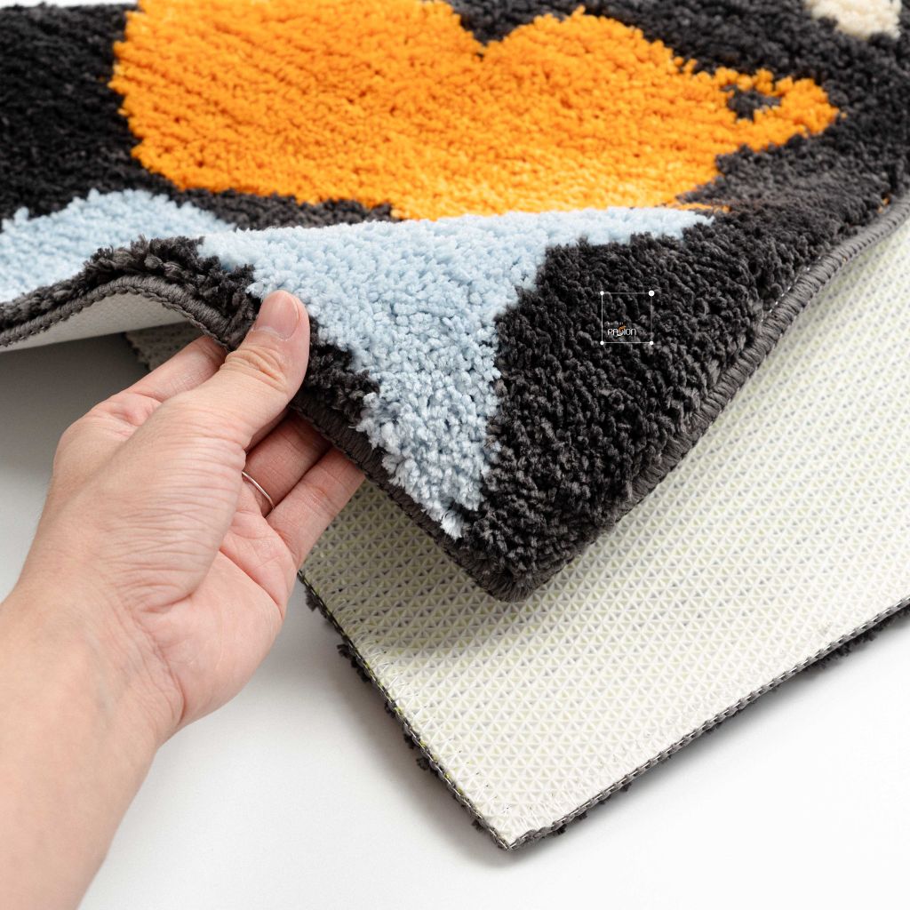 Thảm Lau Chân Cotton Len Sợi Siêu Thấm Hình Mèo Ovan