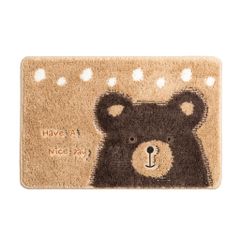 Thảm Lau Chân Cotton Len Mèo Nâu Xanh