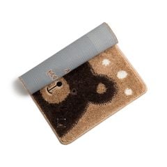 Thảm Lau Chân Cotton Len Mèo Nâu Xanh