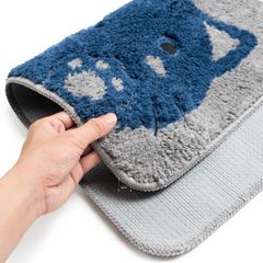 Thảm Lau Chân Cotton Len Mèo Nâu Xanh